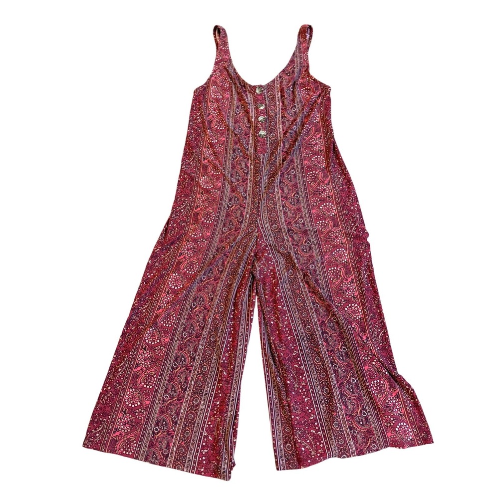 Show me your Mumu Goulding‎ Jumpsuit Red Floral Paisley Print Womens Small EUC